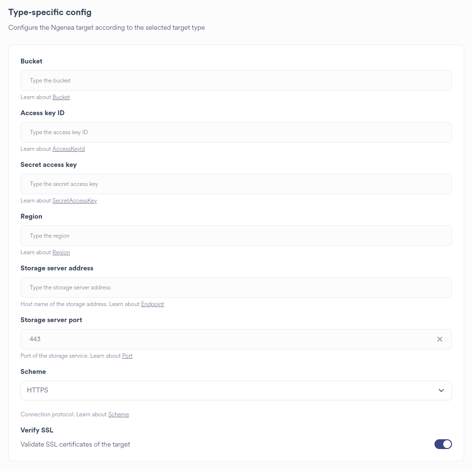 Ngenea Target Wizard S3 Target Type