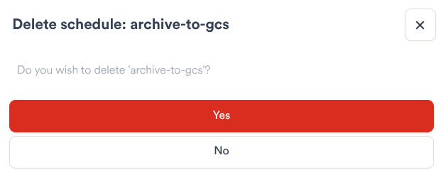 Schedule Delete Confirmation Modal