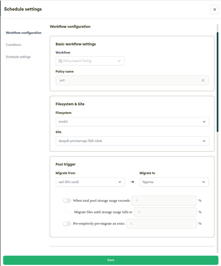 Policies Edit Dialog