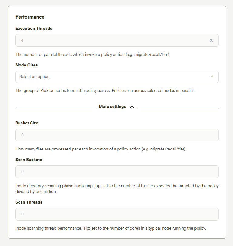Policies performance