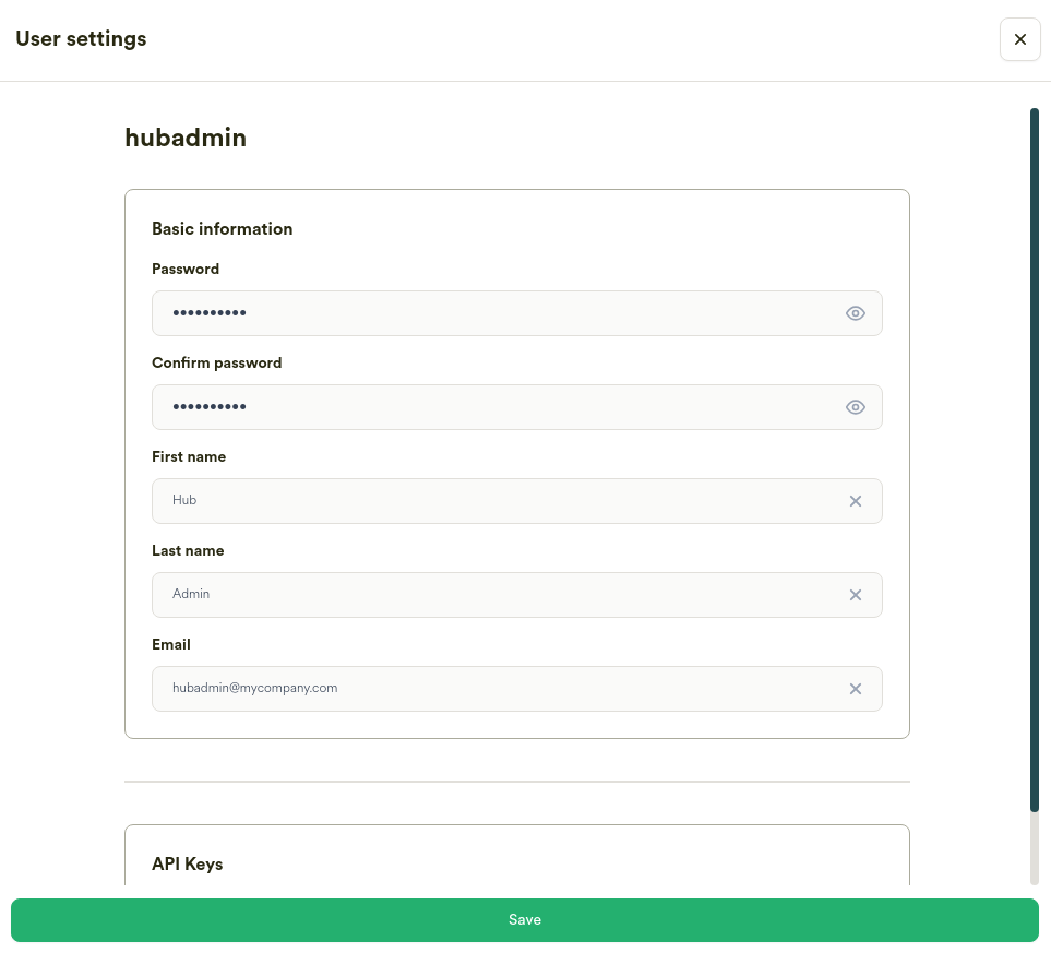 User Profile Dialog