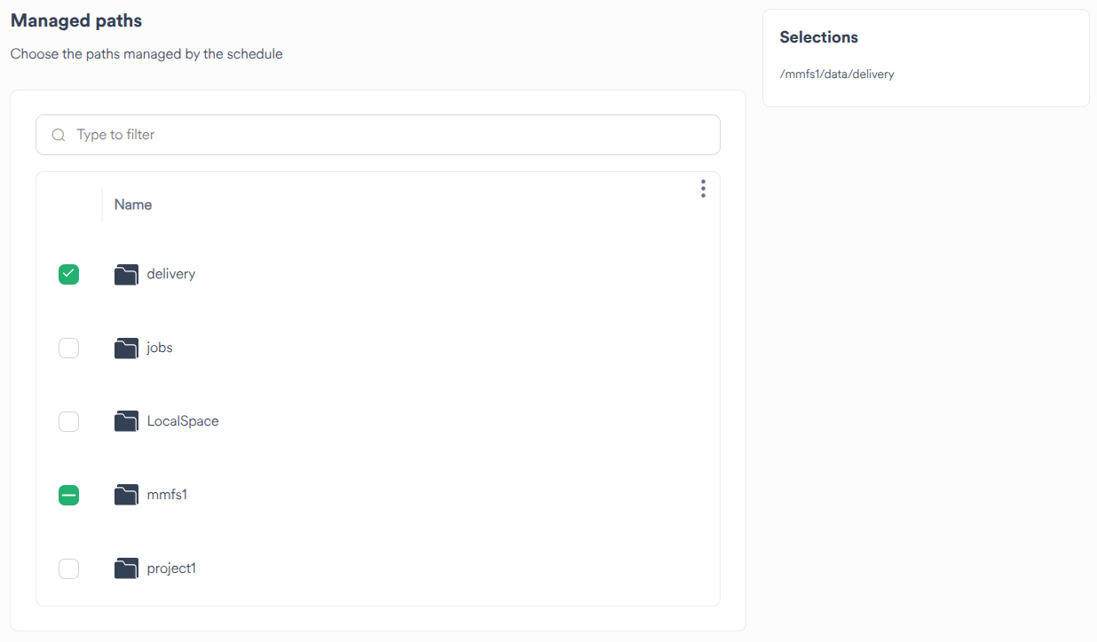 Schedule managed paths