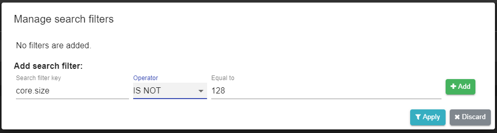 apply filters dialog not