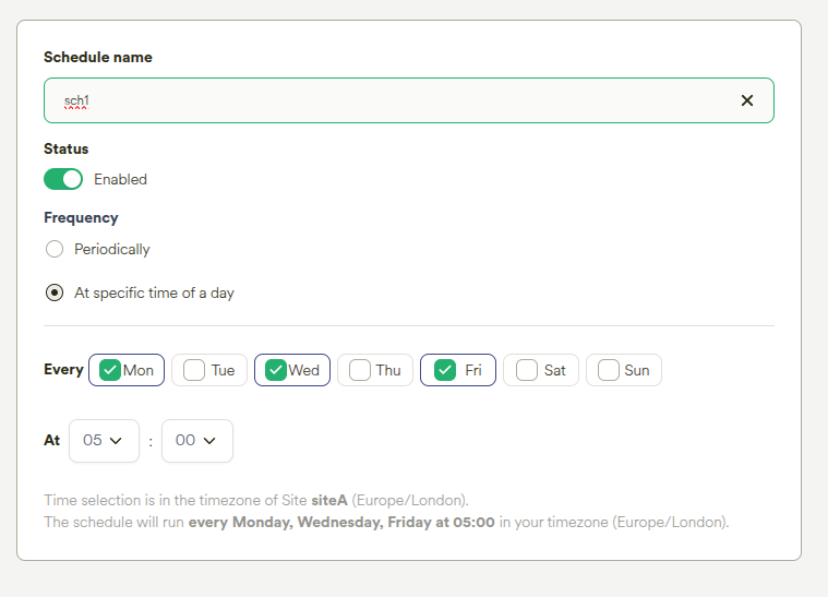 Schedule At Specific Time of the Day