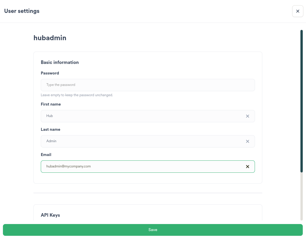 User Profile Dialog